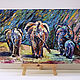 Interior painting in the style of van Gogh elephant Family, Pictures, Moscow,  Фото №1