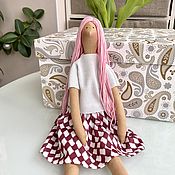 Тильда в розовом - текстильная кукла