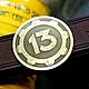 Leather belt with brass buckle 'Vault 13', Straps, Tolyatti,  Фото №1