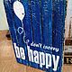 Панно деревянное 30х40_ЛОФТ_Be Happy_2 W0084, Картины, Москва,  Фото №1