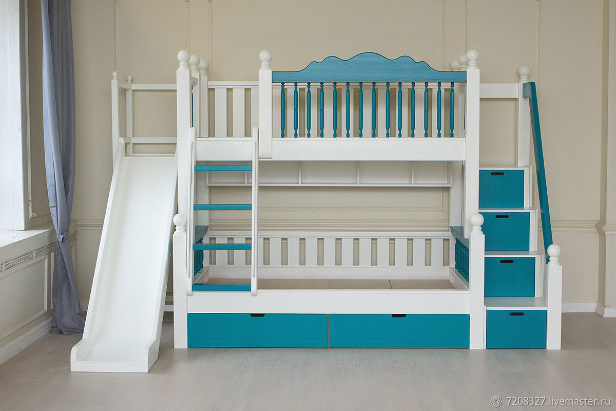 childrens bed with slide and storage