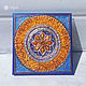Pintura de Mandala ámbar de la prosperidad en lienzo hecho a mano. Pictures. real-mandala. My Livemaster. Фото №4