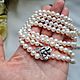 Order 113 cm. White pearl beads with rose. Shop. Livemaster. . Beads2 Фото №3