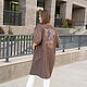 Denim Raincoat Dress Plus size milk chocolate with Embroidery. Dresses. NATALINI. My Livemaster. Фото №6