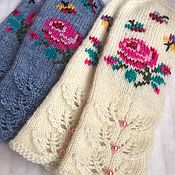Носки вязаные женские из турецкой полушерсти « Розовое настроение»