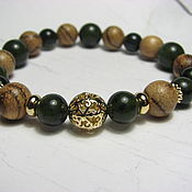 Украшения handmade. Livemaster - original item Copy of Copy of Bracelet with jade and copper beads "Game". Handmade.