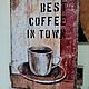Заказать Панно, деревянная табличка 35х50_BEST COFFEE IN TOWN W0475. TREENITY_Студия Ольги Генераловой. Ярмарка Мастеров. . Картины Фото №3