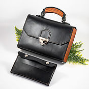 Сумки и аксессуары handmade. Livemaster - original item Black handbag with wood - Elin, women`s leather bag. Handmade.