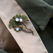 Украшения ручной работы. Ярмарка Мастеров - ручная работа Брошь-булавка: "Лист гинкго". Handmade.