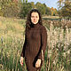 Платье-миди "Шоколад"  (шерсть 100%, коричневый цвет). Платья. IRINA GRUDKINA Handmade Knitwear. Ярмарка Мастеров.  Фото №13