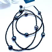 Украшения handmade. Livemaster - original item Necklace with black spinel and pearls. Handmade.