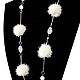 Necklace-beads made of white mink with quartz, Necklace, Moscow,  Фото №1