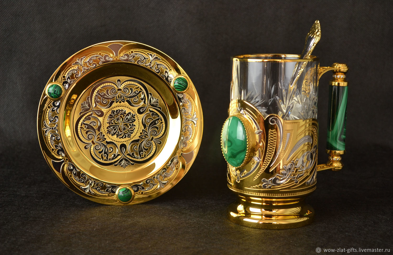 Tea set 'malachite' Zlatoust, Tea and Coffee Sets, Chrysostom,  Фото №1