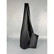 Сумки и аксессуары handmade. Livemaster - original item Women`s leather bag without lining, black floater. Handmade.
