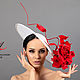 Белая шляпка для скачек с цветком "Даниэла", Шляпы, Санкт-Петербург,  Фото №1