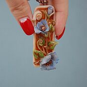Украшения handmade. Livemaster - original item Pendant on a chain with blue flowers. Handmade.