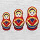 Set Applique Russian Matryoshka Embroidered Lace Stripe, Applications, Moscow,  Фото №1