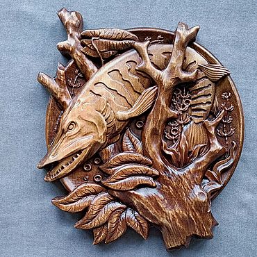 Картины и панно ручной работы. Ярмарка Мастеров - ручная работа Щука. Handmade.