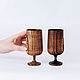 Set of wooden wine glasses made of Siberian Elm wood (2pcs) GN6. Wine Glasses. ART OF SIBERIA. Online shopping on My Livemaster.  Фото №2