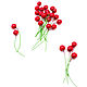 Holly berries for Decoration 50 pcs, Decor for floristry, Tambov,  Фото №1