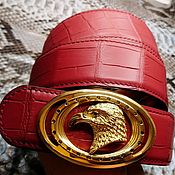 Аксессуары handmade. Livemaster - original item Genuine crocodile leather belt, in burgundy color!. Handmade.