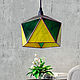 Suspended stained glass Geometric Lamp Icosahedron, Ceiling and pendant lights, Magnitogorsk,  Фото №1