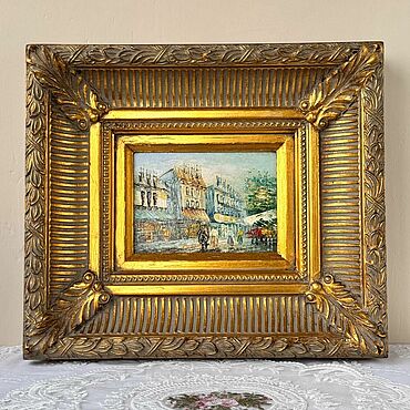 Винтаж ручной работы. Ярмарка Мастеров - ручная работа Винтаж: Картина " Городской пейзаж ". Масло. Германия. Handmade.