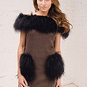 Одежда handmade. Livemaster - original item Dress with llama fur.. Handmade.