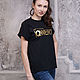 Black Women's QWERTY T-shirt, Loose Black Oversize T-shirt, T-shirts, Novosibirsk,  Фото №1