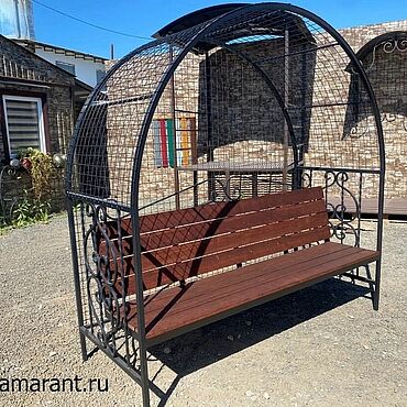 Дача и сад ручной работы. Ярмарка Мастеров - ручная работа Арка с сеткой и скамейкой. Handmade.