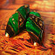 Order Earrings made of cold porcelain 'Shanti, malachite Princess'. legendavincento. Livemaster. . Earrings Фото №3