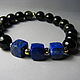 Bracelet with lapis lazuli and obsidian, 