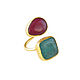 Ring with green agate, dimensionless ring with gold stone. Rings. Irina Moro. My Livemaster. Фото №6