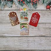 Шильдик на подарок Новый год «Зайка с конфетой», 6,5 ×8,5  см
