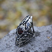 Украшения handmade. Livemaster - original item Silver Butterfly ring with garnet. Handmade.