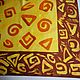 Batik scarf ' Egyptian motifs'. Shawls1. Batic.  Author's throw pillows. My Livemaster. Фото №5