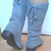 Обувь ручной работы handmade. Livemaster - original item Boots wool blend ( color steel ). Handmade.