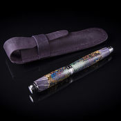 Inspiration ballpoint pen (marble) in a leather case