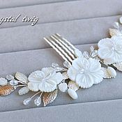 Crystal-silver-wreath - twig for hairstyles