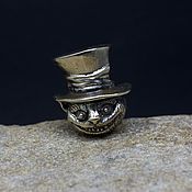 Украшения handmade. Livemaster - original item Cheshire Cat in a hat brass charm. Handmade.