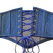 Одежда handmade. Livemaster - original item Corsets: Corset belt made of boiled denim, total denim.. Handmade.