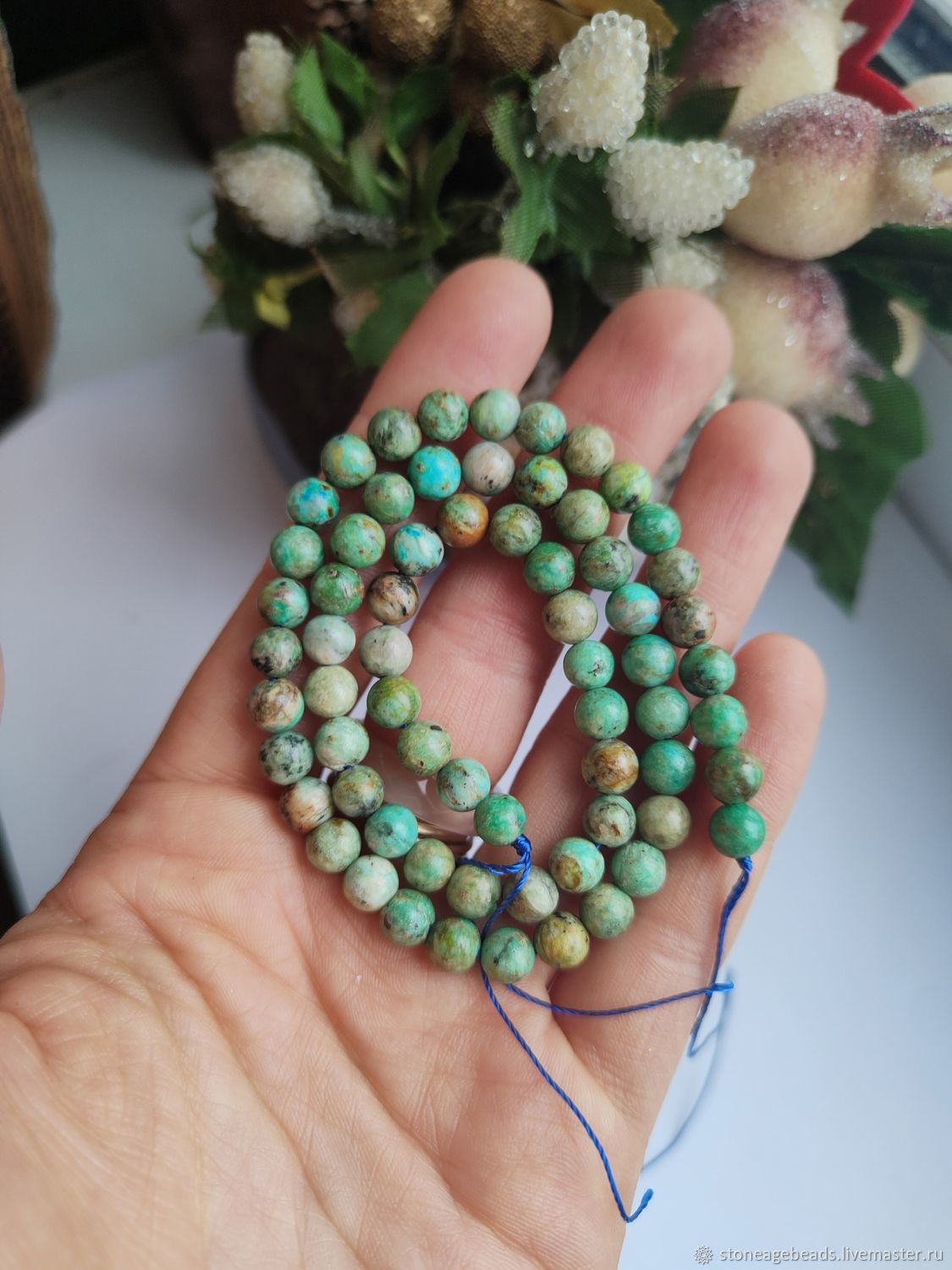 Бусины натуральная бирюза Перу 6мм в интернет-магазине на Ярмарке ...