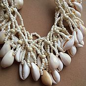 Винтаж handmade. Livemaster - original item A copy of the product Vintage necklace with shells beads vintage shells. Handmade.
