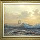 Туманное утро-6...картина маслом на холсте.морской пейзаж.классика, Картины, Таганрог,  Фото №1