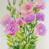 Картина маслом цветы, размер 21х30 см (А4) бумага для масла