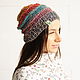 Product copy Beanie hat made of hemp, rainbow color #087. Caps. Hemp bags and yarn | Alyona Larina (hempforlife). Online shopping on My Livemaster.  Фото №2