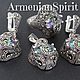 Комплект из серебра радужный топаз и марказиты  Armenian Spirit, Комплекты украшений, Ванадзор,  Фото №1