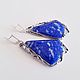 Large earrings with lapis lazuli. Earrings. ukrasheniya-iz-naturalnyh-kamnej. Online shopping on My Livemaster.  Фото №2