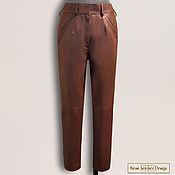 Одежда handmade. Livemaster - original item Akulina trousers made of genuine leather/suede (any color). Handmade.