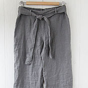 Одежда handmade. Livemaster - original item Linen trousers at the waist. Handmade.
